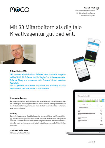 Case Study Agentursoftware und digitale Kreativagentur Dietz Connected