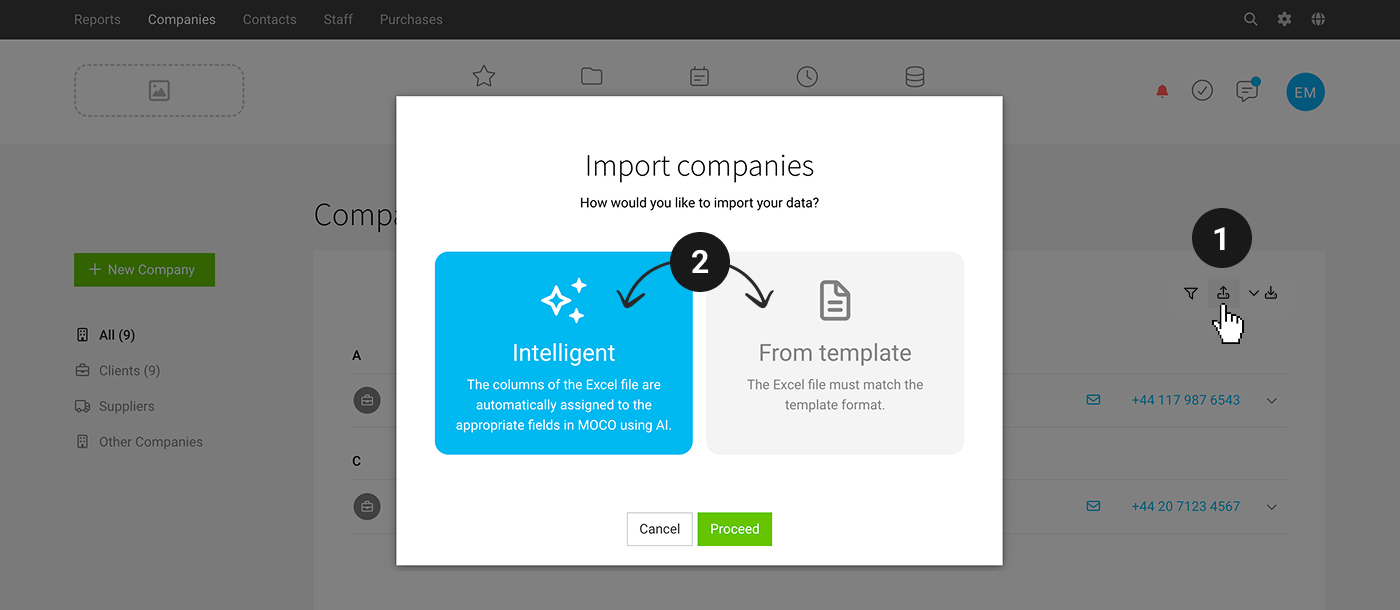 Import clients