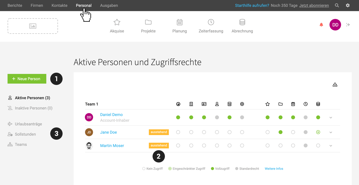 Screenshot Personnel