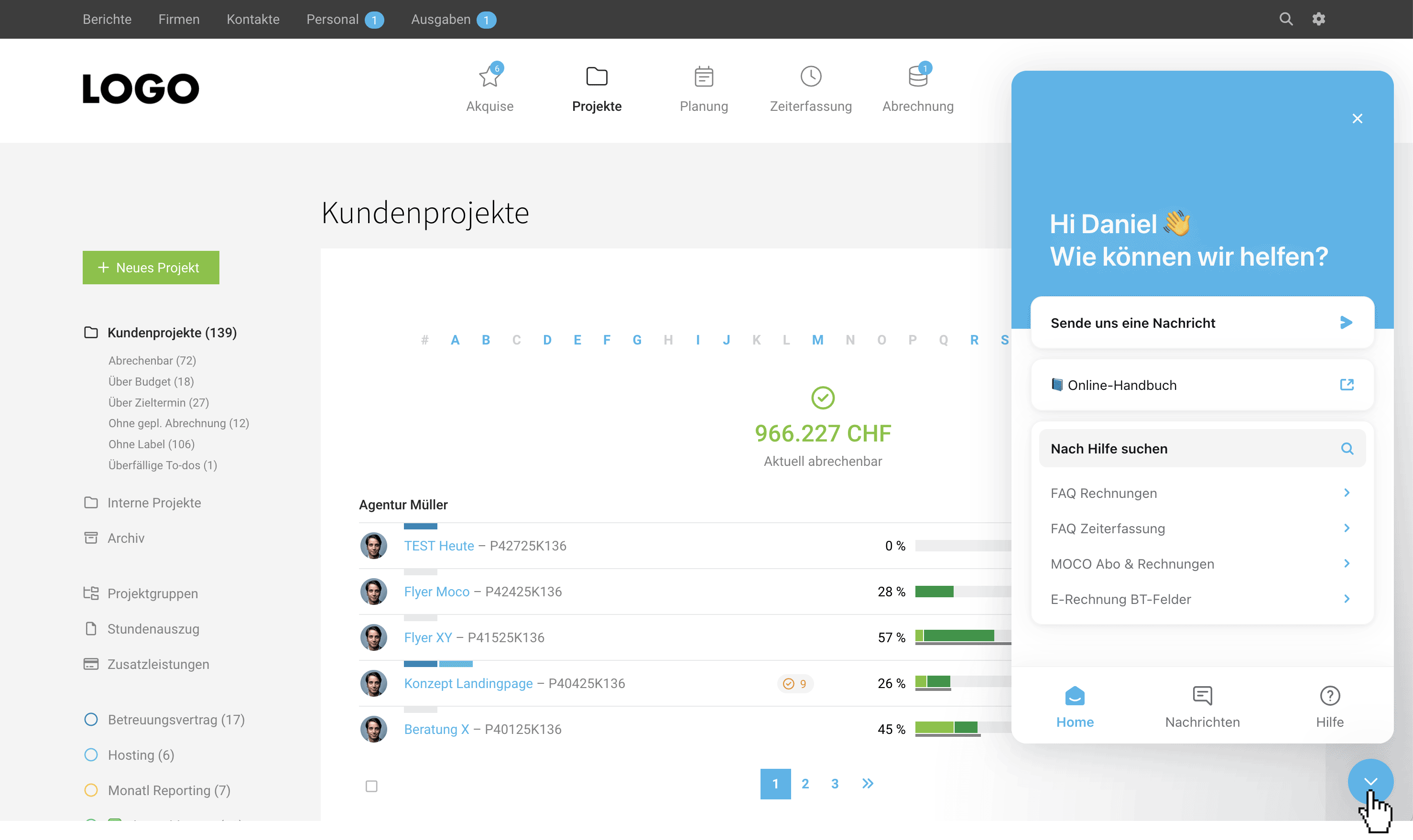 MOCO-agentursoftware-Service-Support
