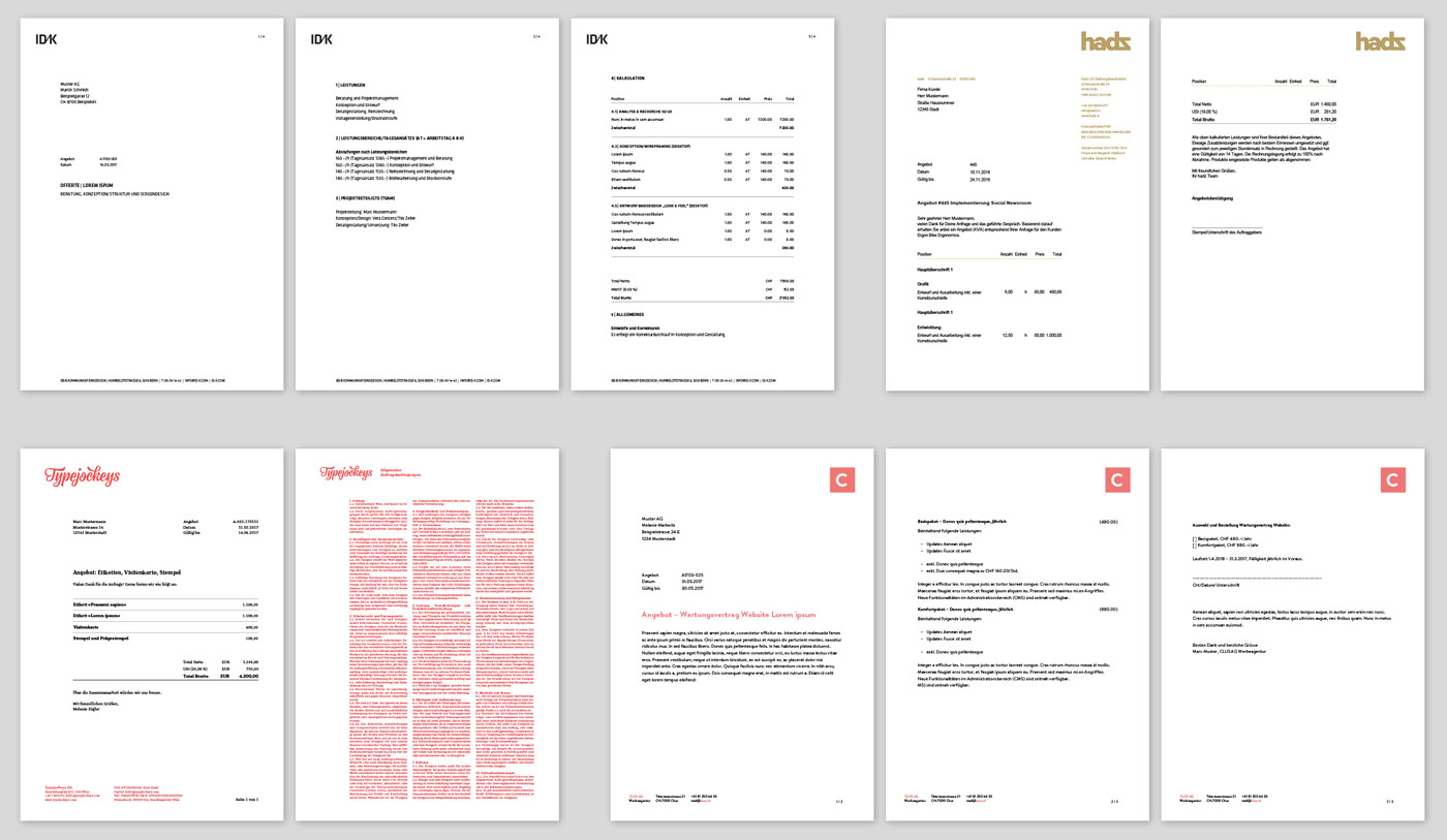 Individuelles Layout für Ihre Rechnungen und Angebote