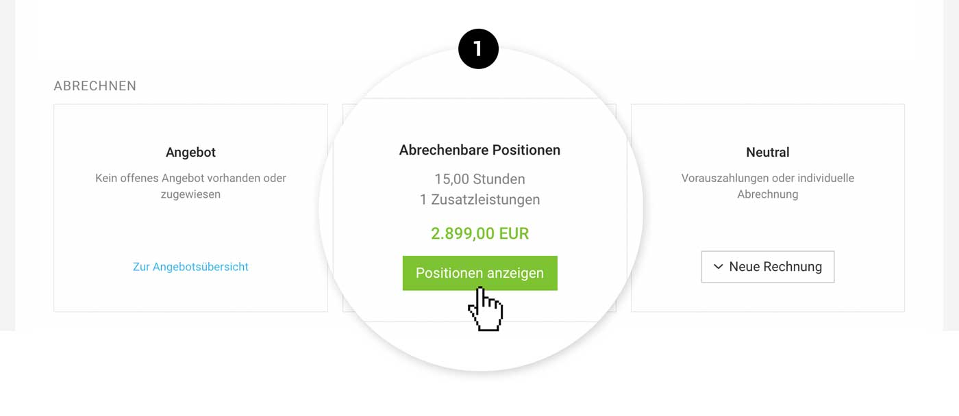 Abrechnung nach Aufwand time & and material