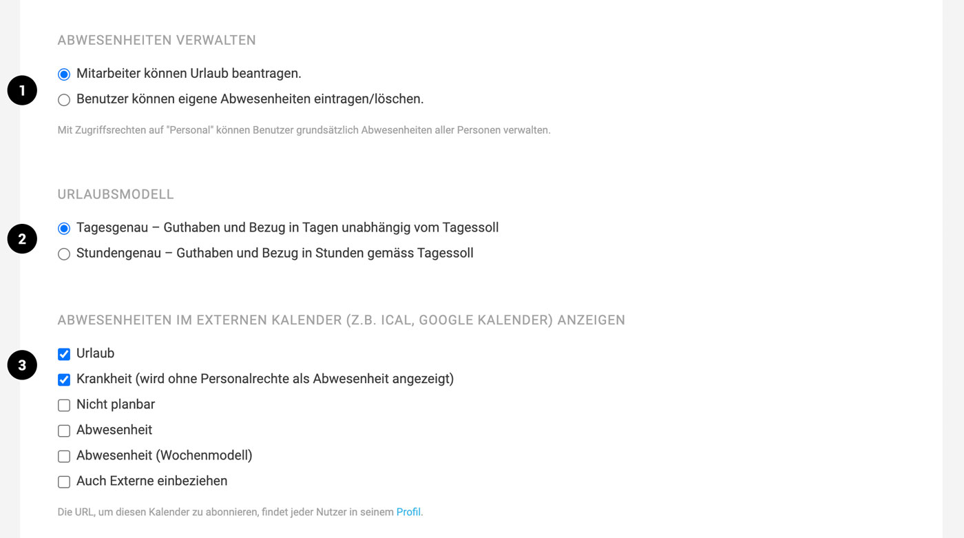 Urlaub und Abwesenheit im externen Kalender anzeigen lassen und selber Abwesenheiten verwalten