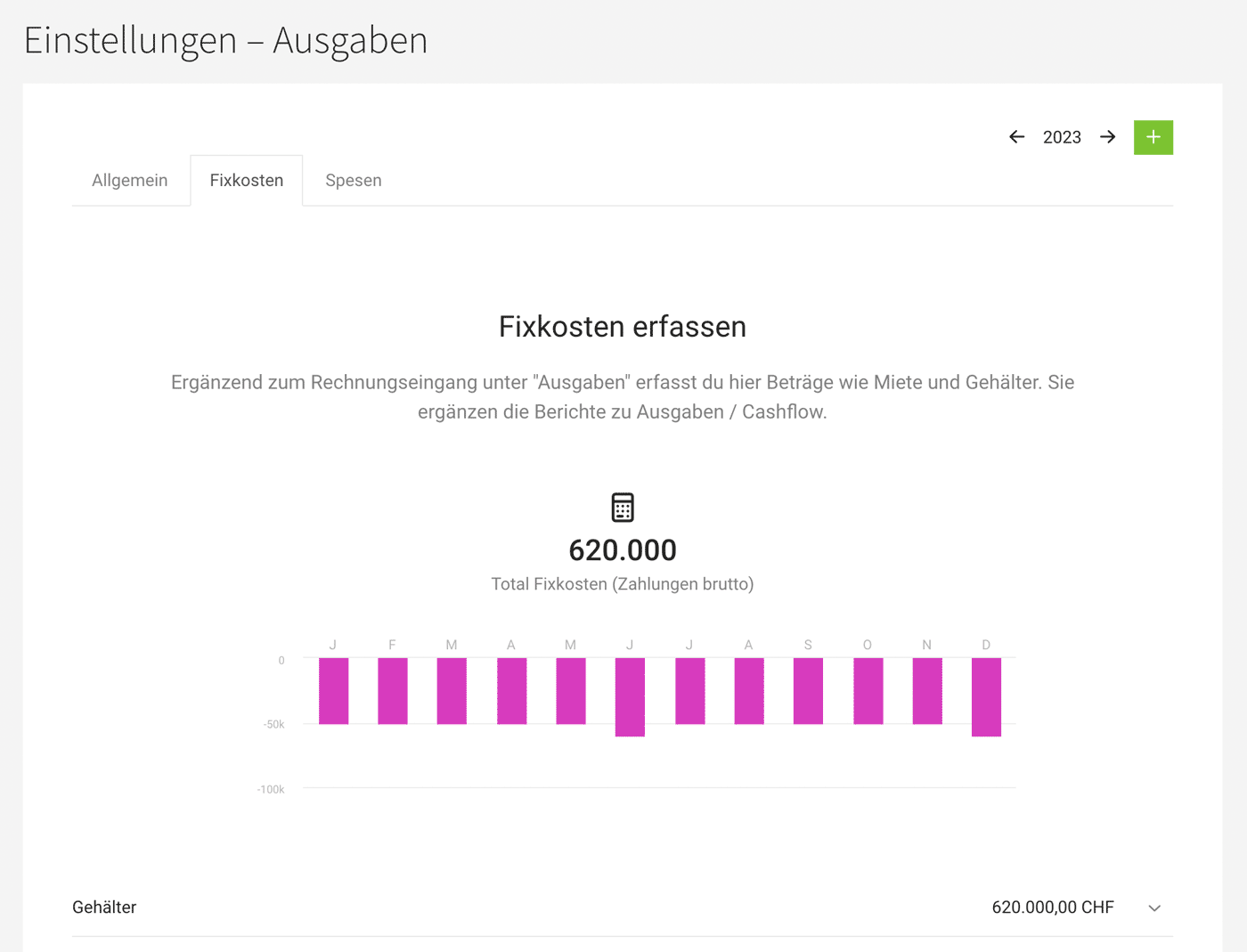 Fixkosten erfassen