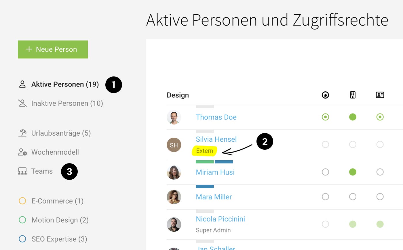 Benutzer hinzufügen, selber verwalten