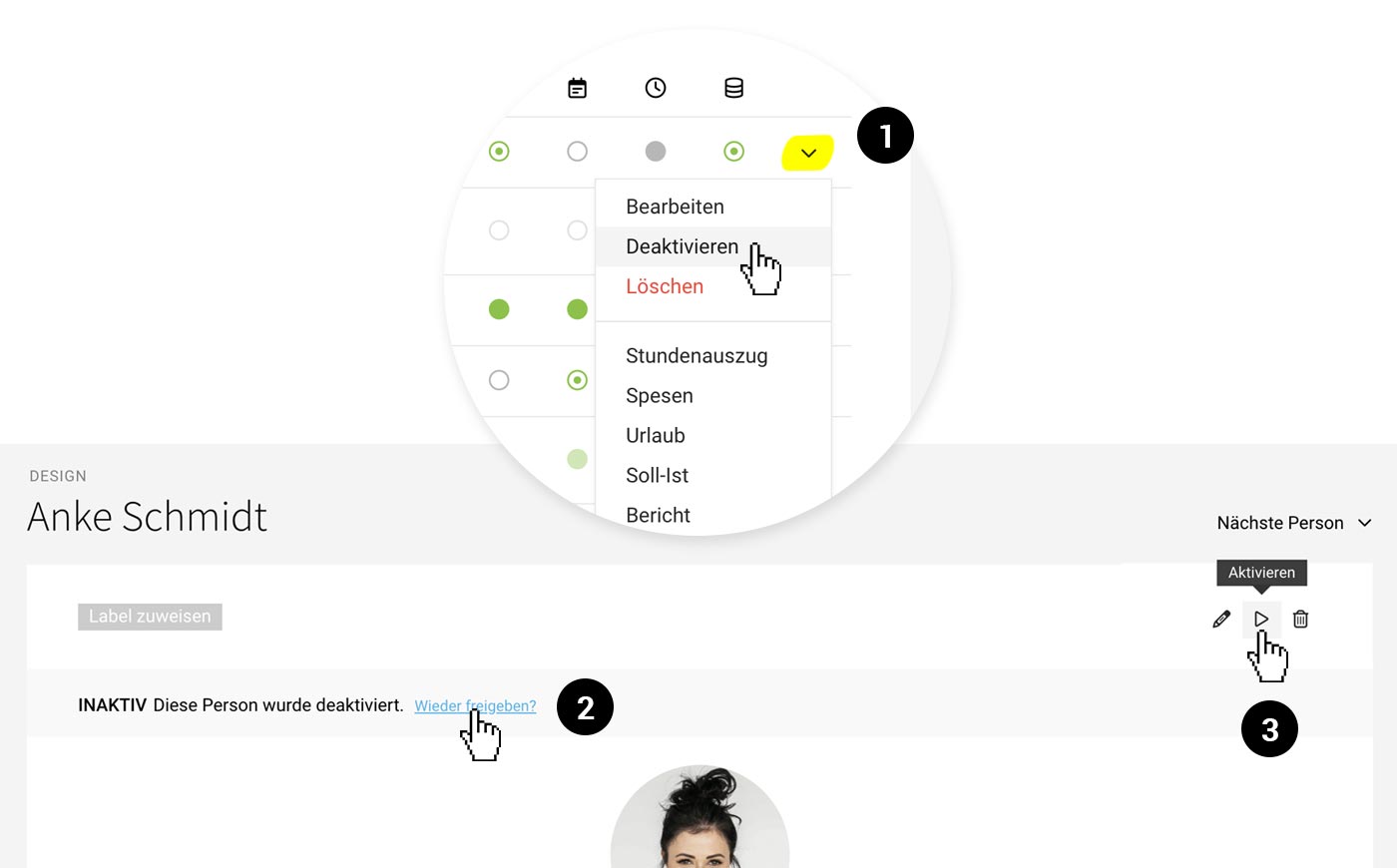 Benutzer in MOCO deaktivieren