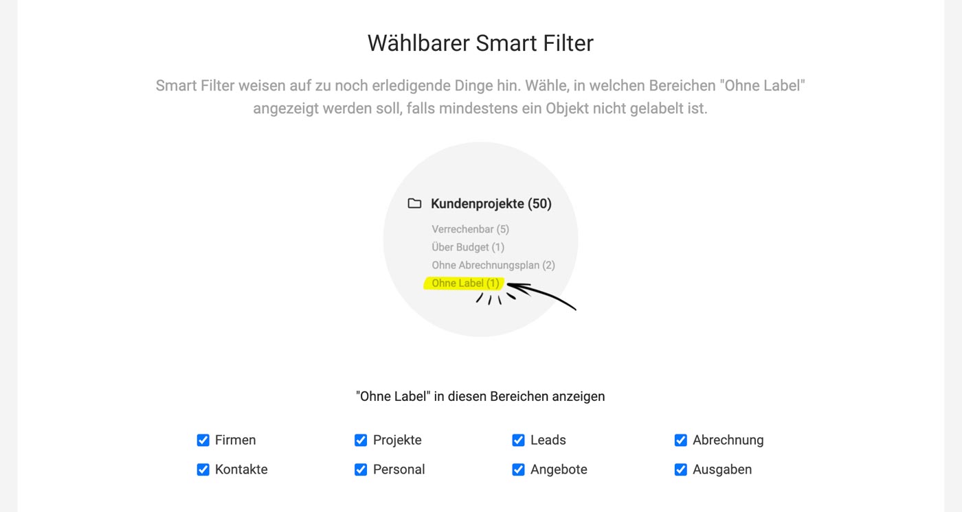 Smart Filter Einstellungen