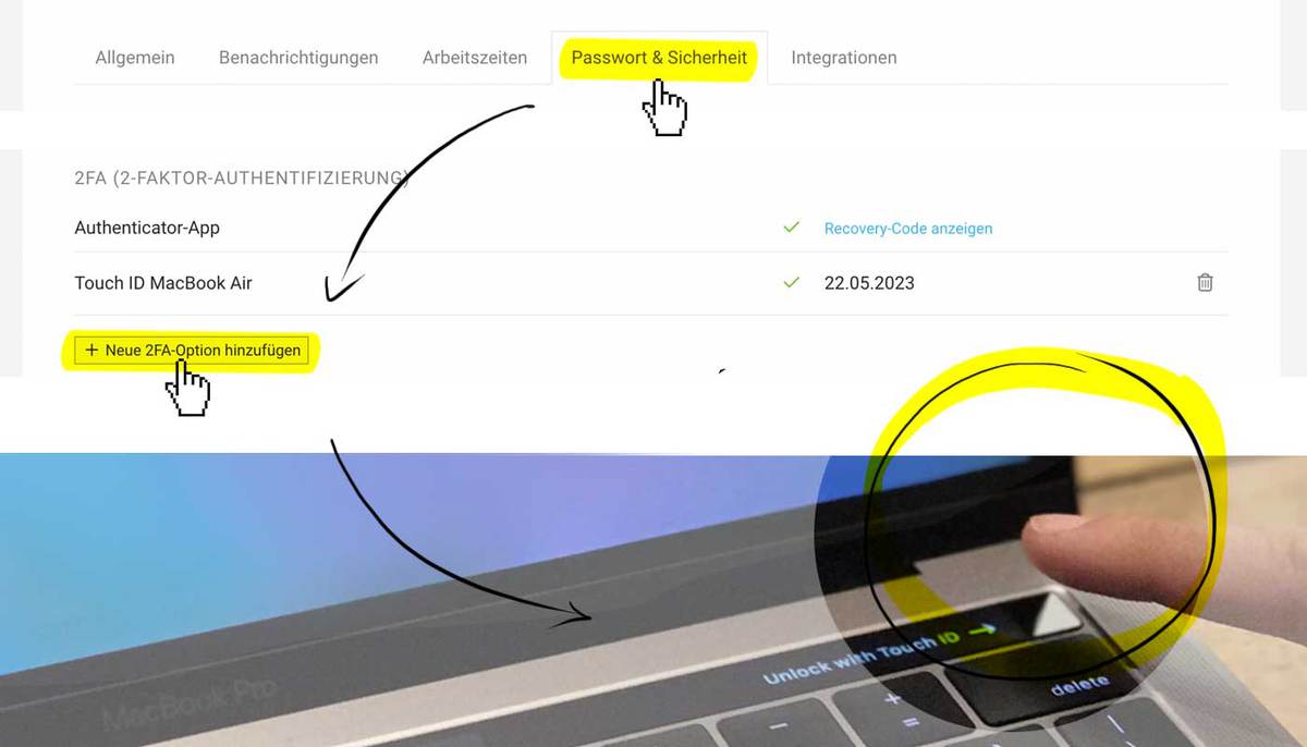 2FA Touch ID Yubikey Passkey