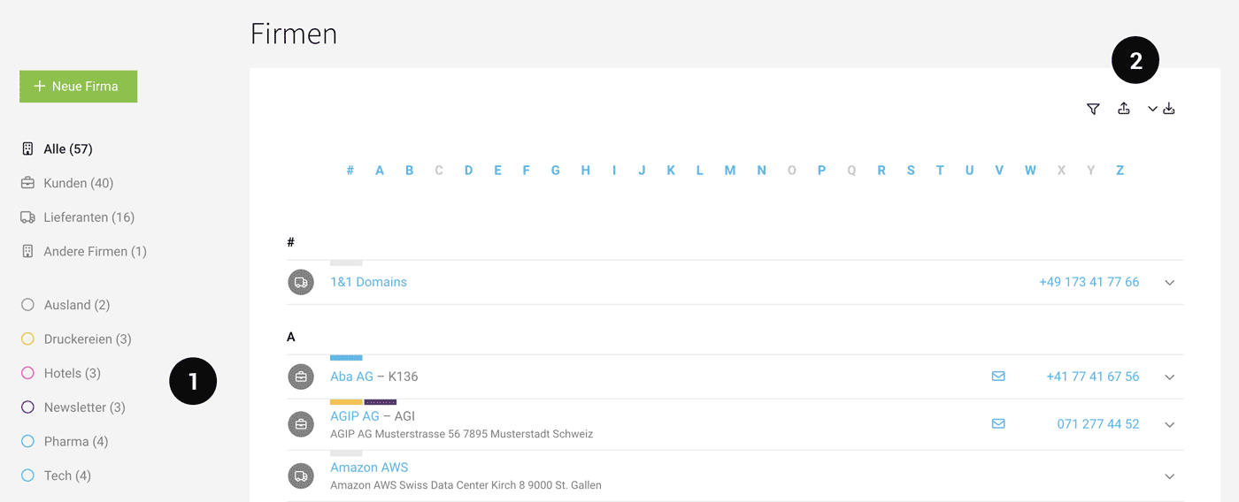 Kunden und Lieferanten erfassen