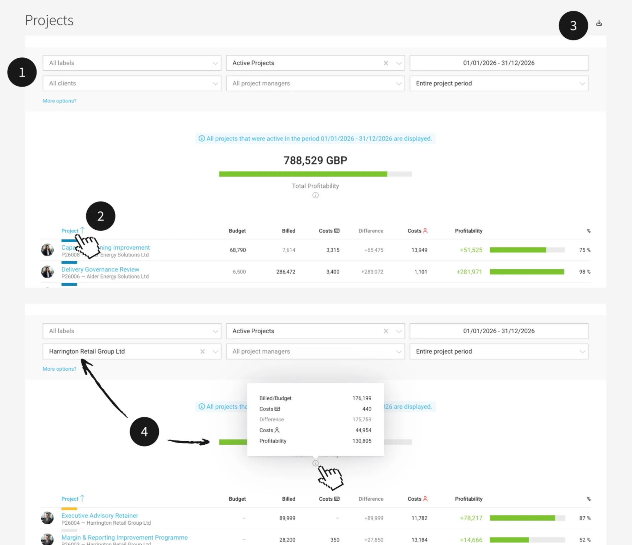 See Which Projects Were Profitable (and Which Were Not) Project profitability report