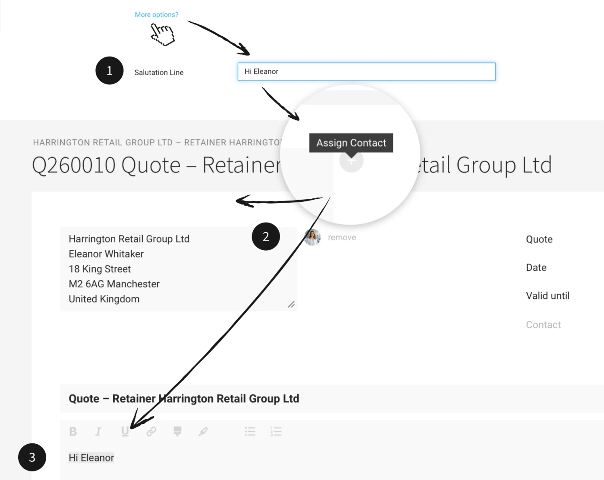 Personalising Quotes and Invoices with Contacts Personalise quotes and invoices