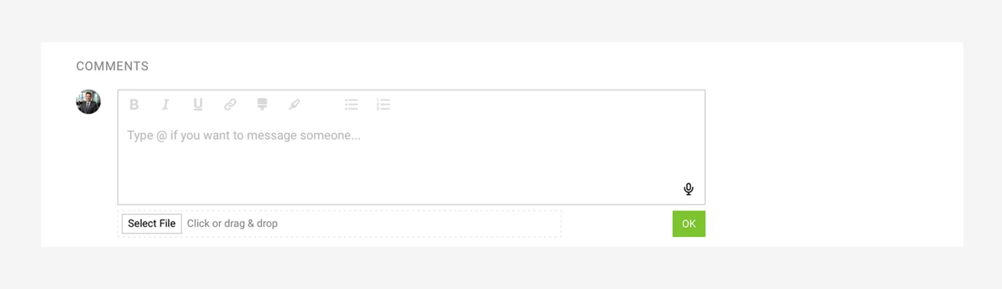 Notify Colleagues with @mentions Example showing how to notify someone or request an action using @Name