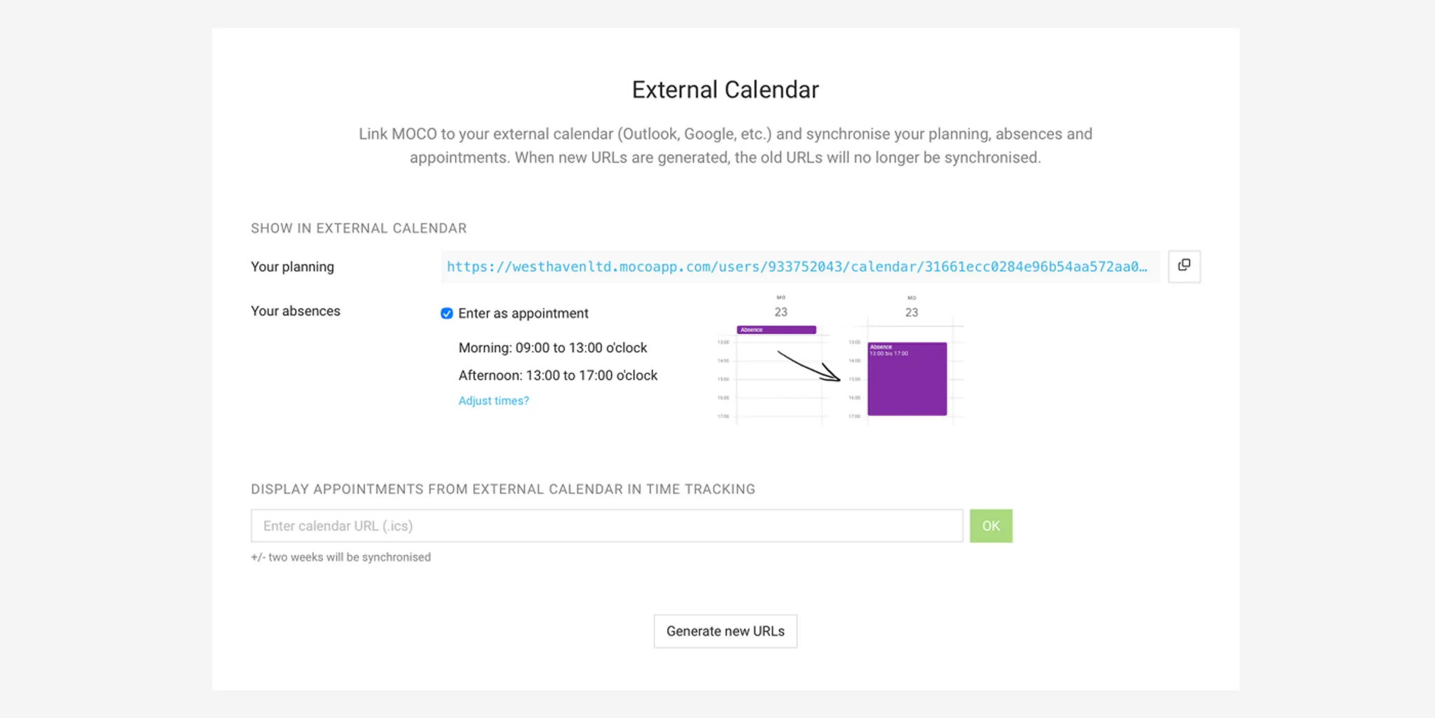 Connect External Calendar Connect External Calendar