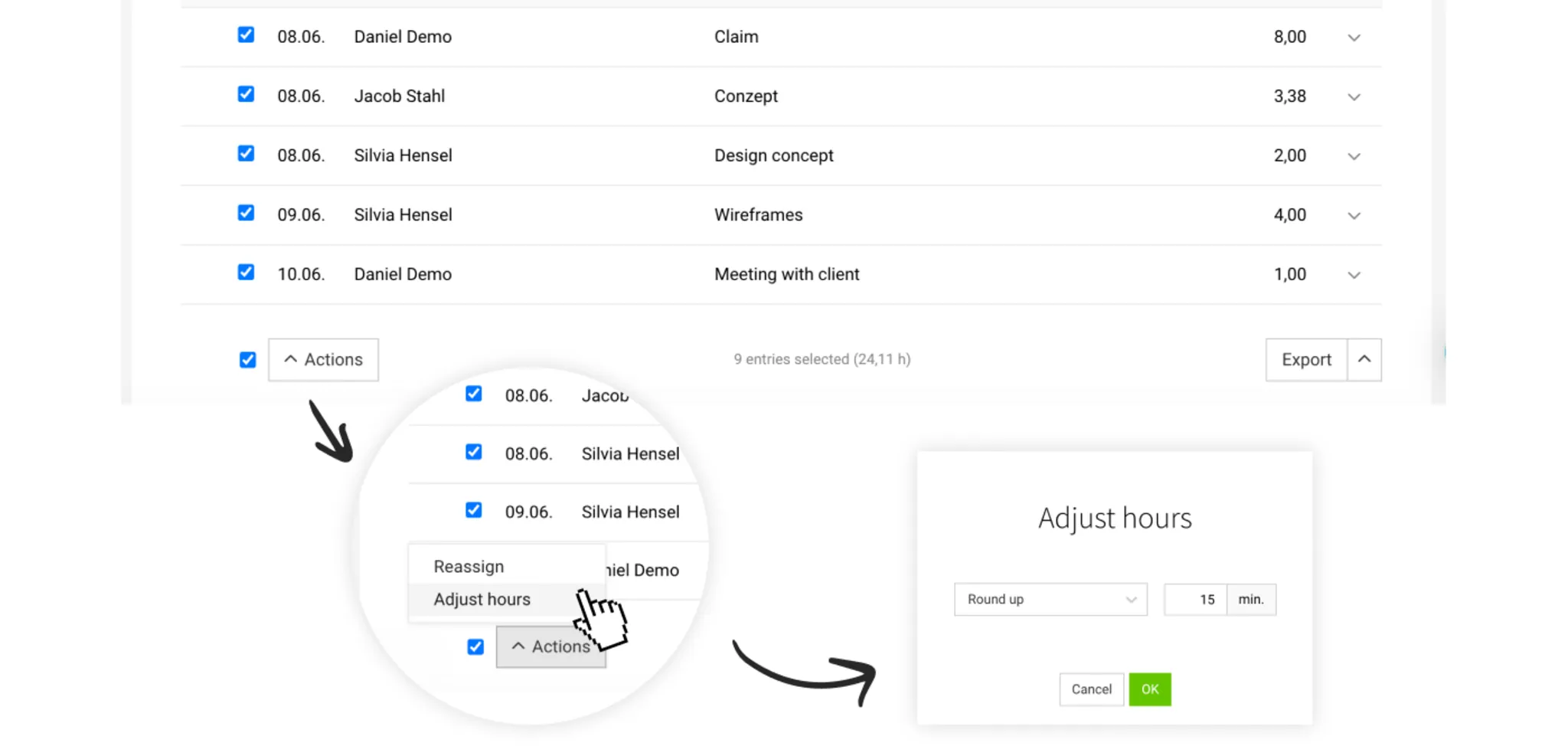 Add a Flat Percentage as a Bulk Action Add a flat percentage to hours as a bulk action