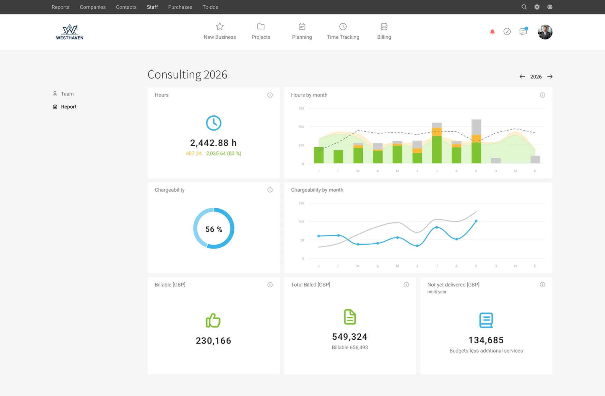 The Team Report in MOCO Provides Key Insights Team Report MOCO