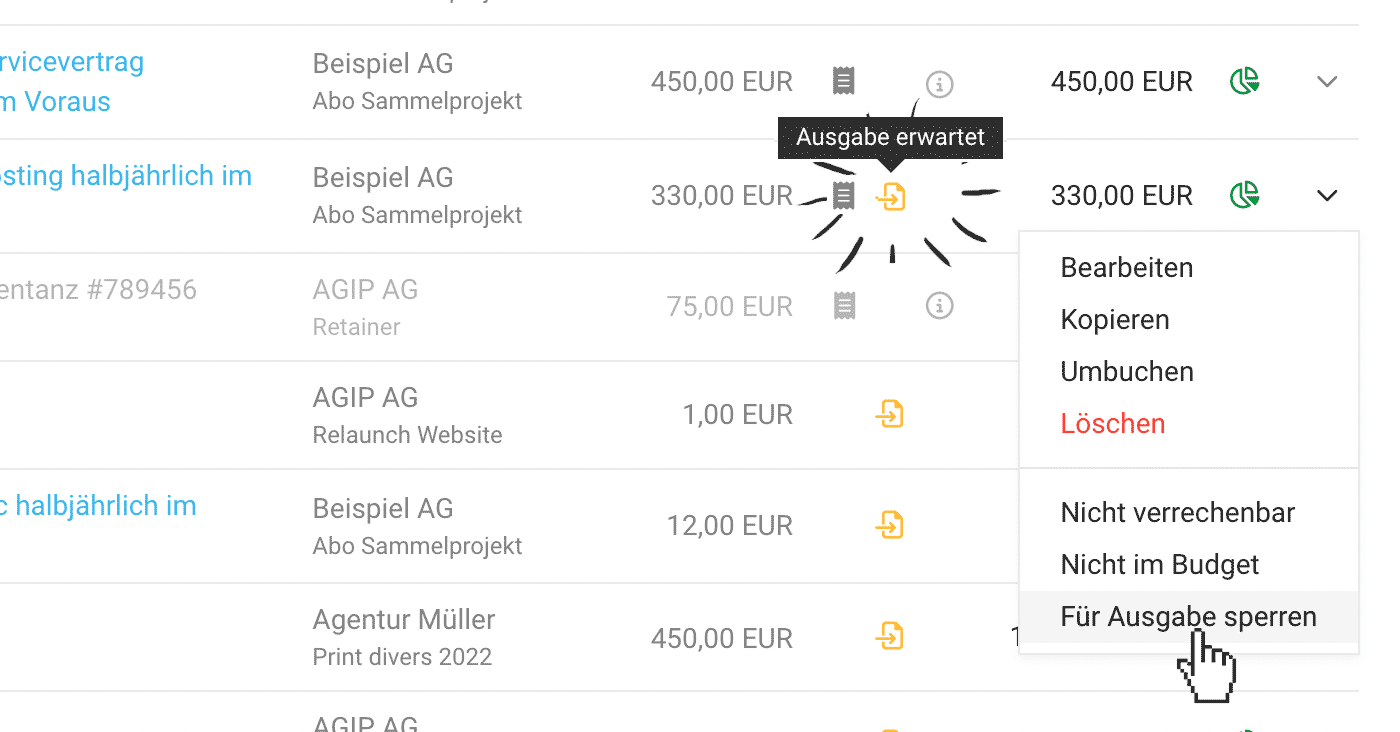 Zusatzleistungen Liste Icon Ausgabenzuweisung Zusatzleistungen Ausgabenzuweisung