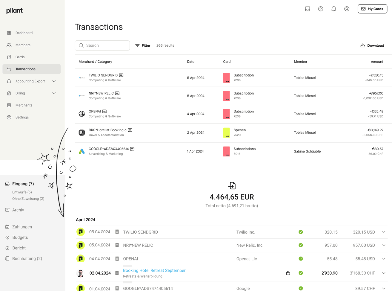 Kreditkartenzahlungen synchronisieren Pliant und ERP MOCO