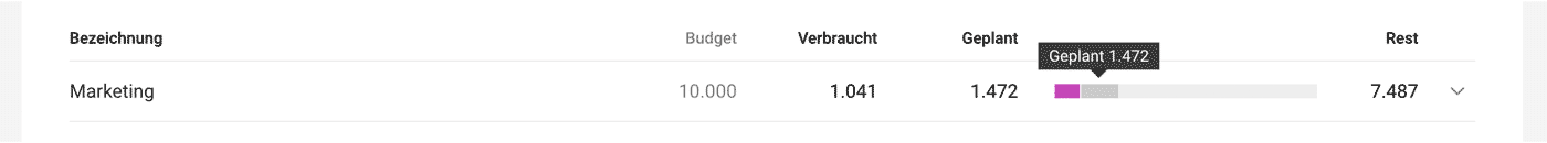 Geplante Ausgaben im Jahresbudget