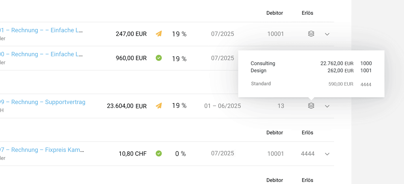 Kategorien für Erlöse Tooltip im Buchhaltungsbereich
