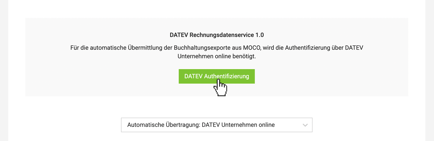 DATEV mit MOCO verbinden