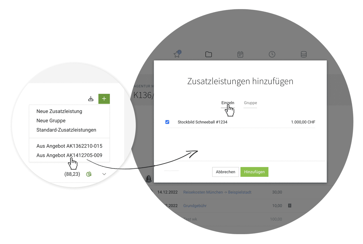 Kostengruppen aus Angeboten übernehmen