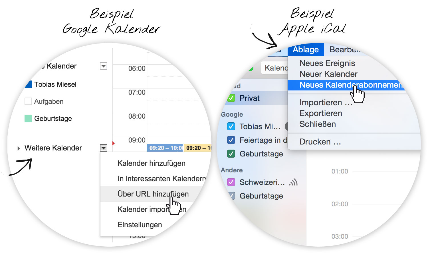 Kalender mit MOCO verbinden