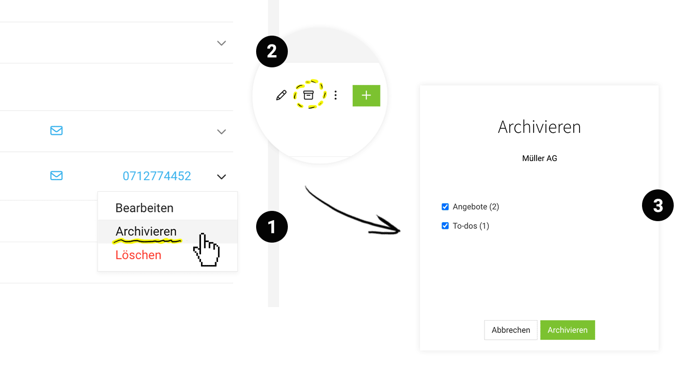 Firmen archivieren in MOCO Firmen archivieren in MOCO