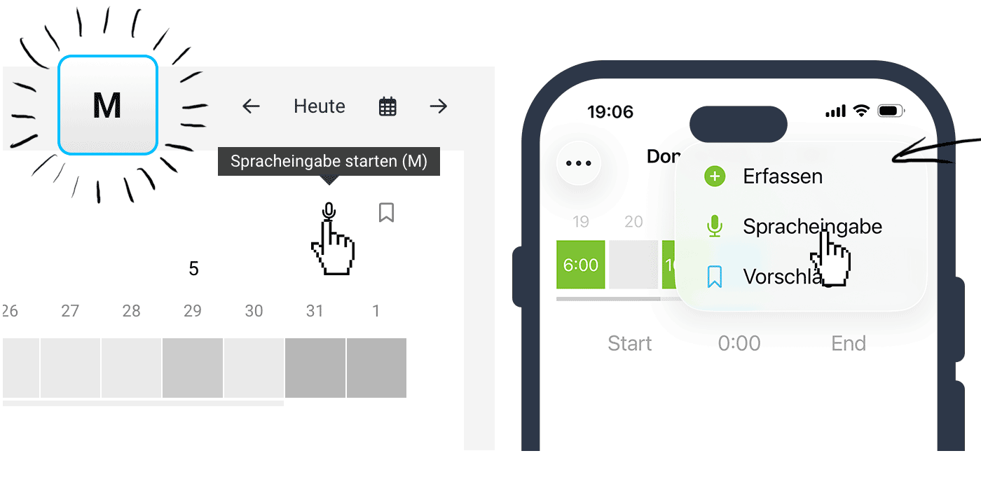 Audio Zeiterfassung KI MOCO