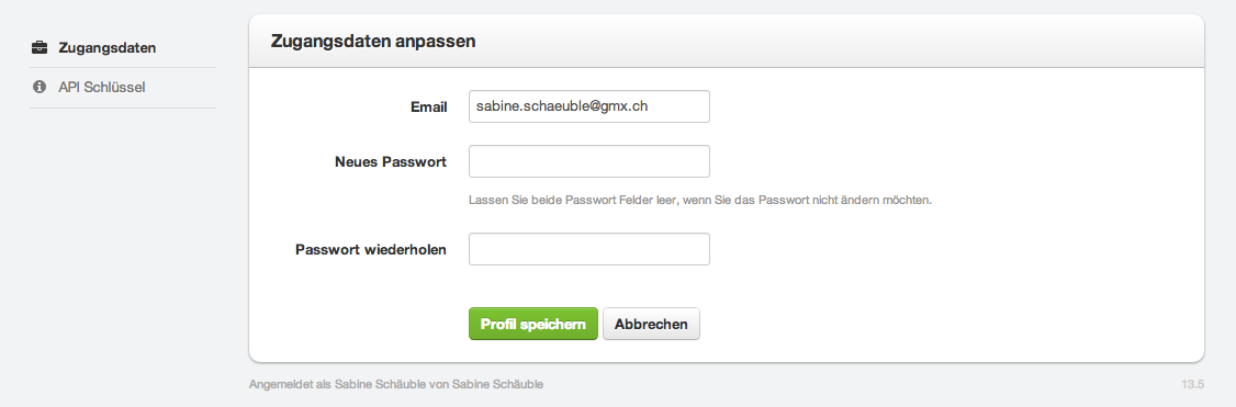 Login Passwort ändern