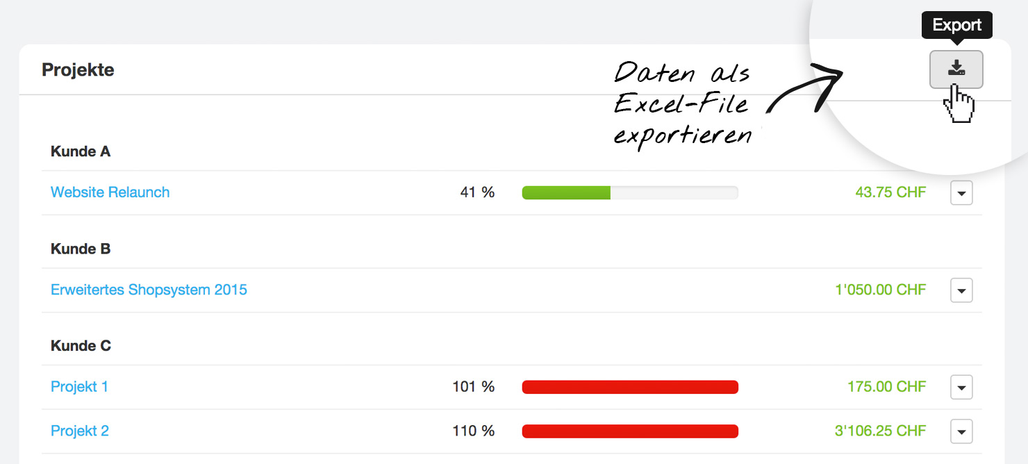 Excel Daten Export