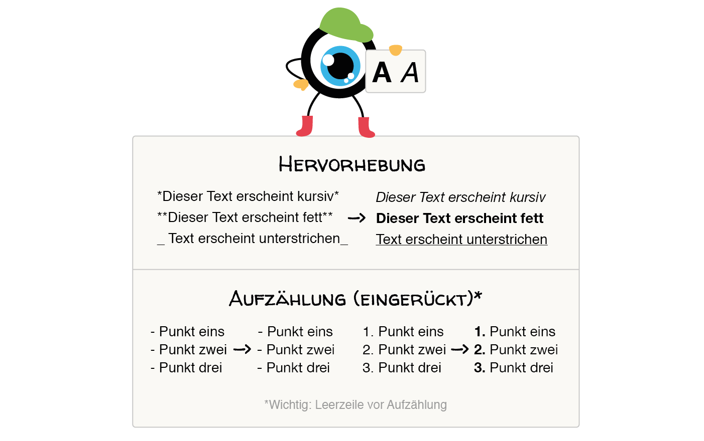 Formatierung von Texten