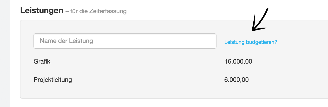 Leistungen budgetieren