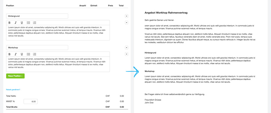 Agentursoftware Angebote schreiben