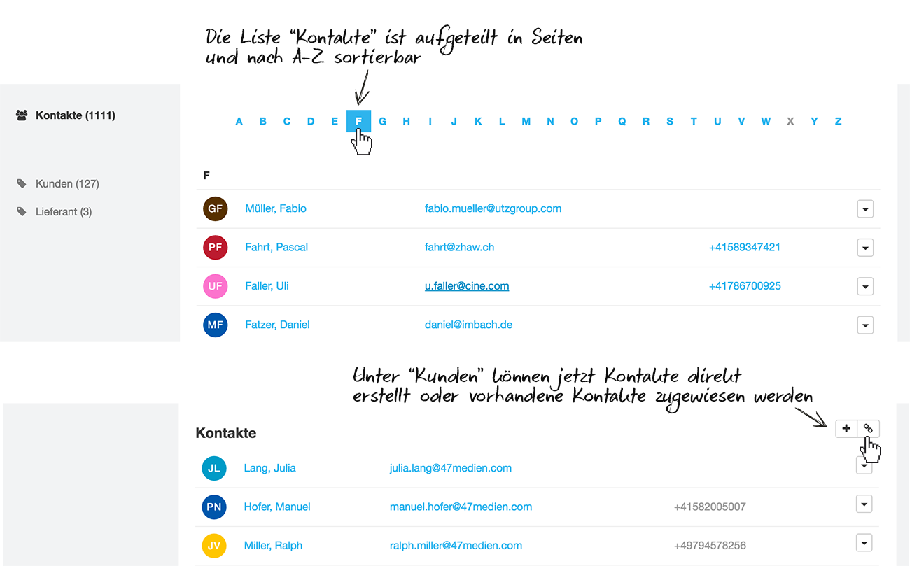 CRM – Kontakte verwalten