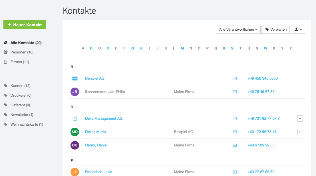 kontakte verwalten - das adressbuch-update