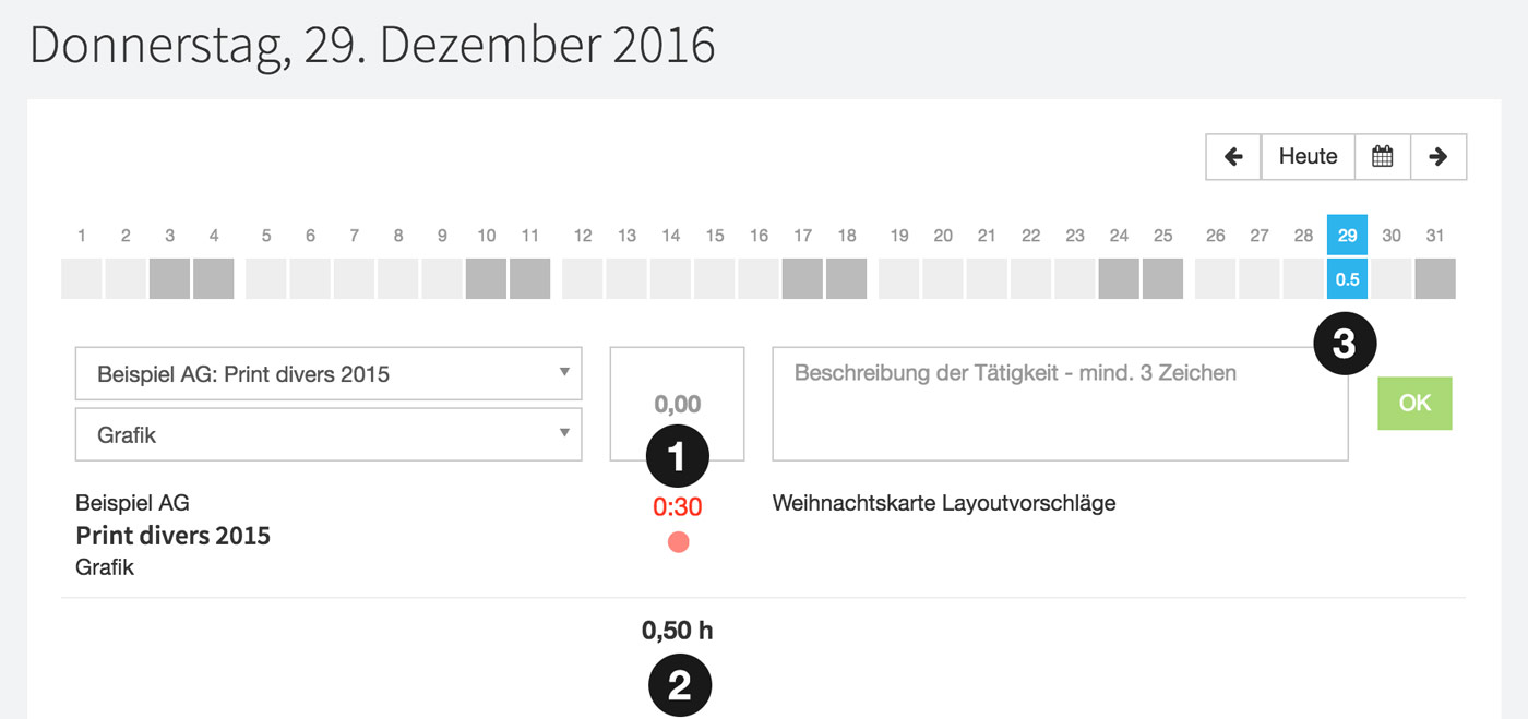 Zeiterfassung und Stoppuhr