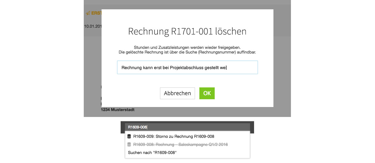 Rechnung löschen
