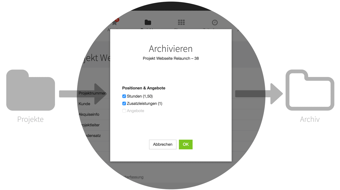Projekte archivieren