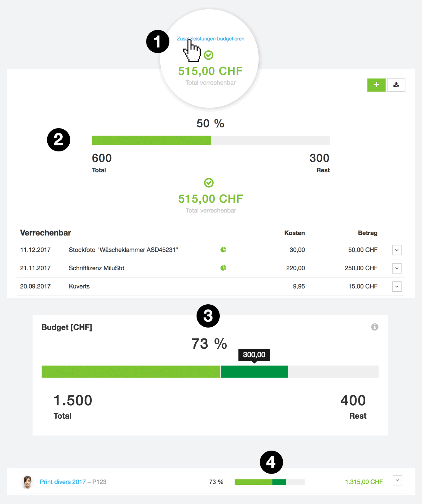 Fremdkosten budgetieren