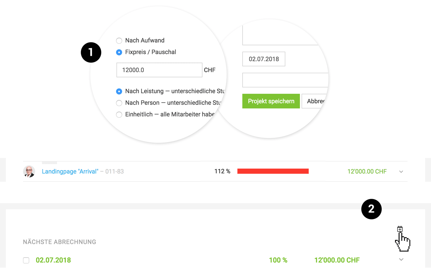 Fixpreis-Projekte versus Projekte nach Aufwand