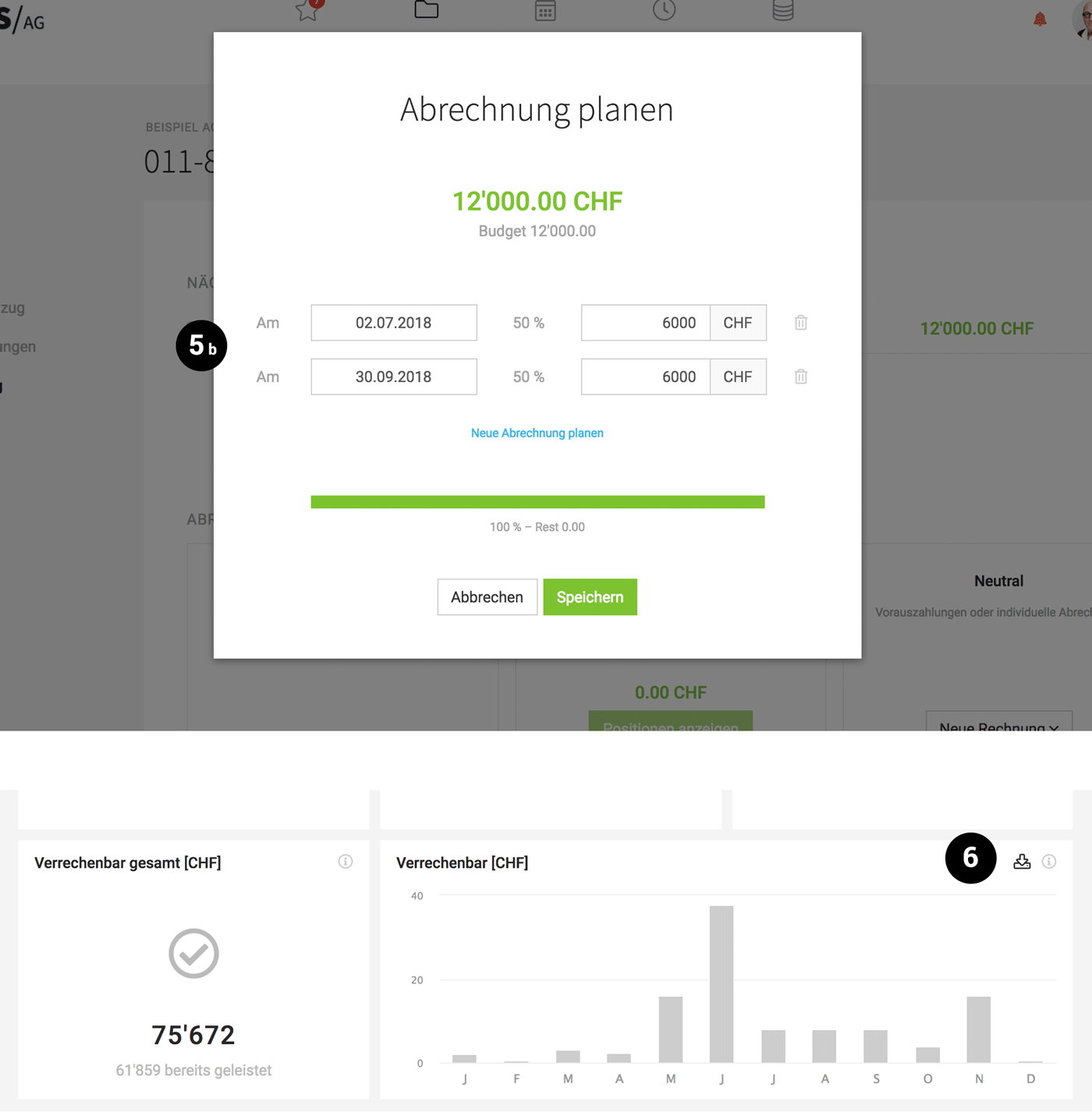 Fixpreis-Projekte: Abrechnung planen