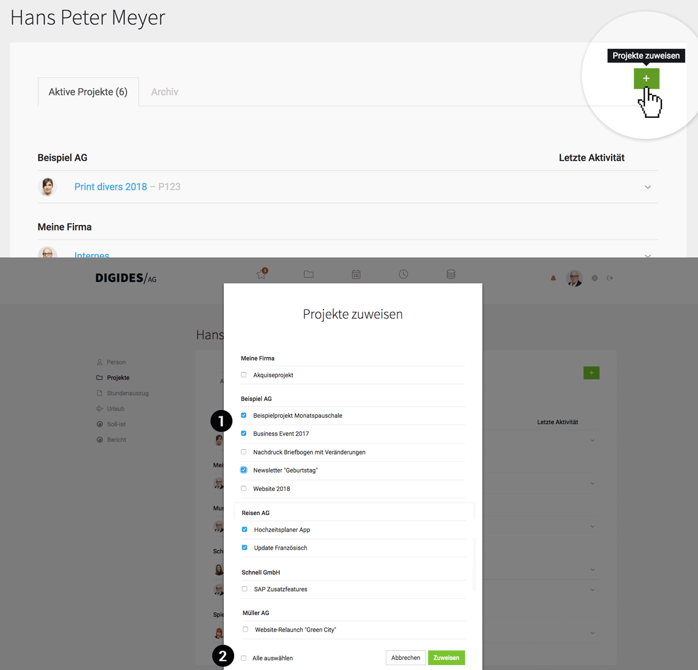 personen allen projekten zuweisen - screenshot 2018