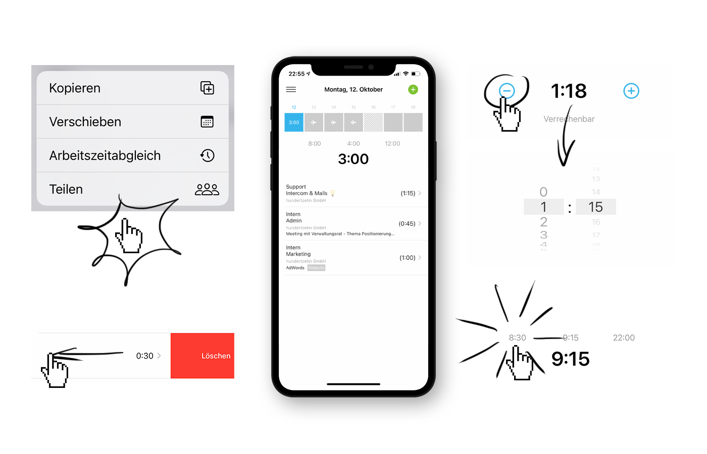 iOS App ab iOS14 für die Zeiterfassung - MOCO