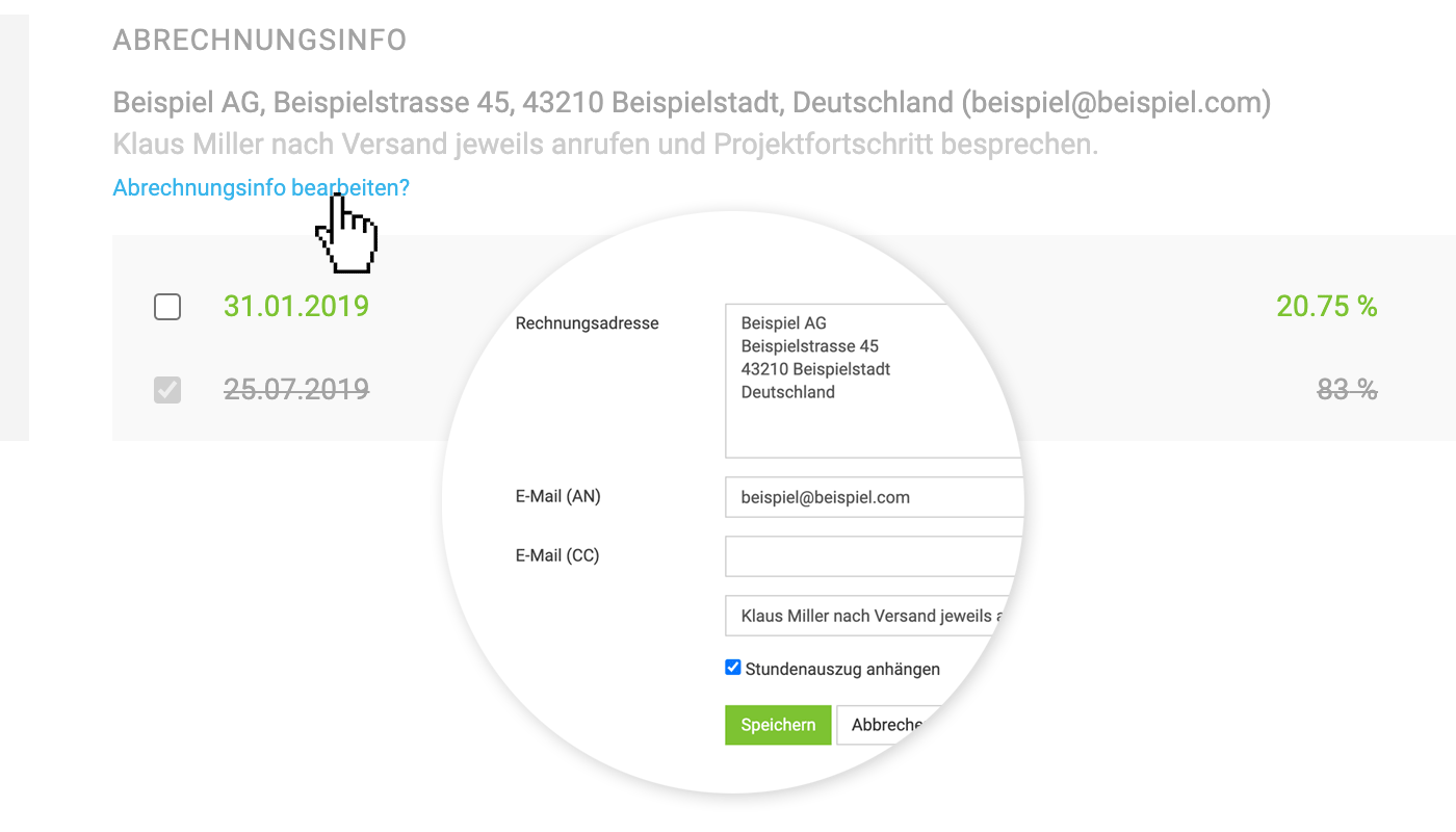 CC-E-Mail definieren und Info für Rechnungssteller hinterlegen