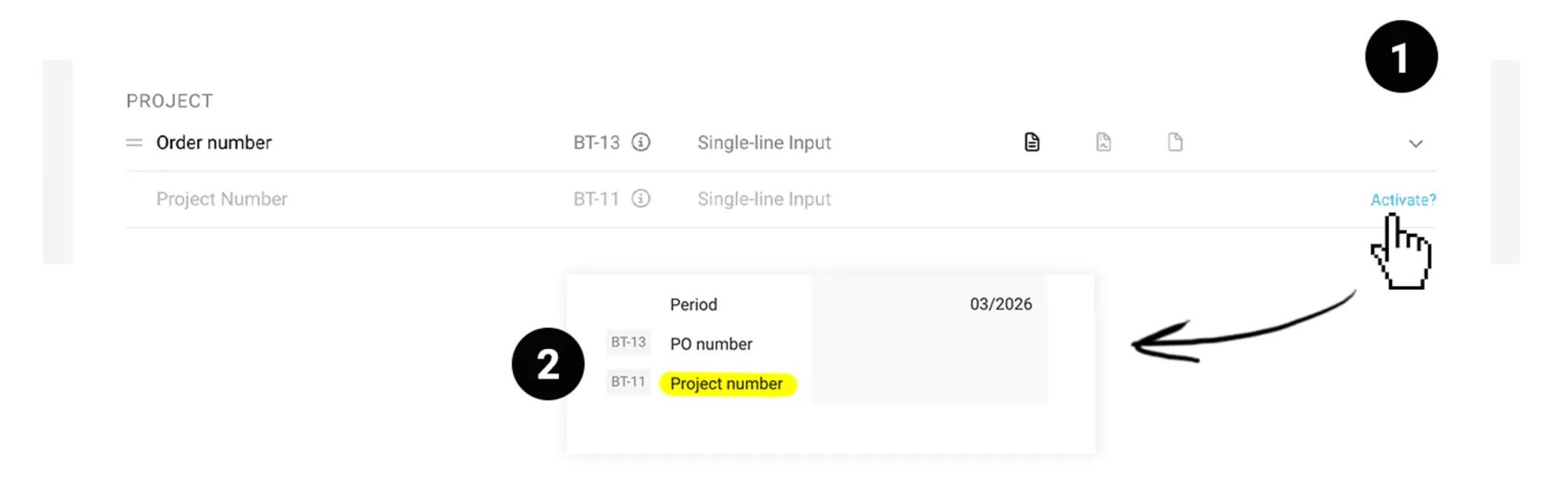 Add an external project number in MOCO