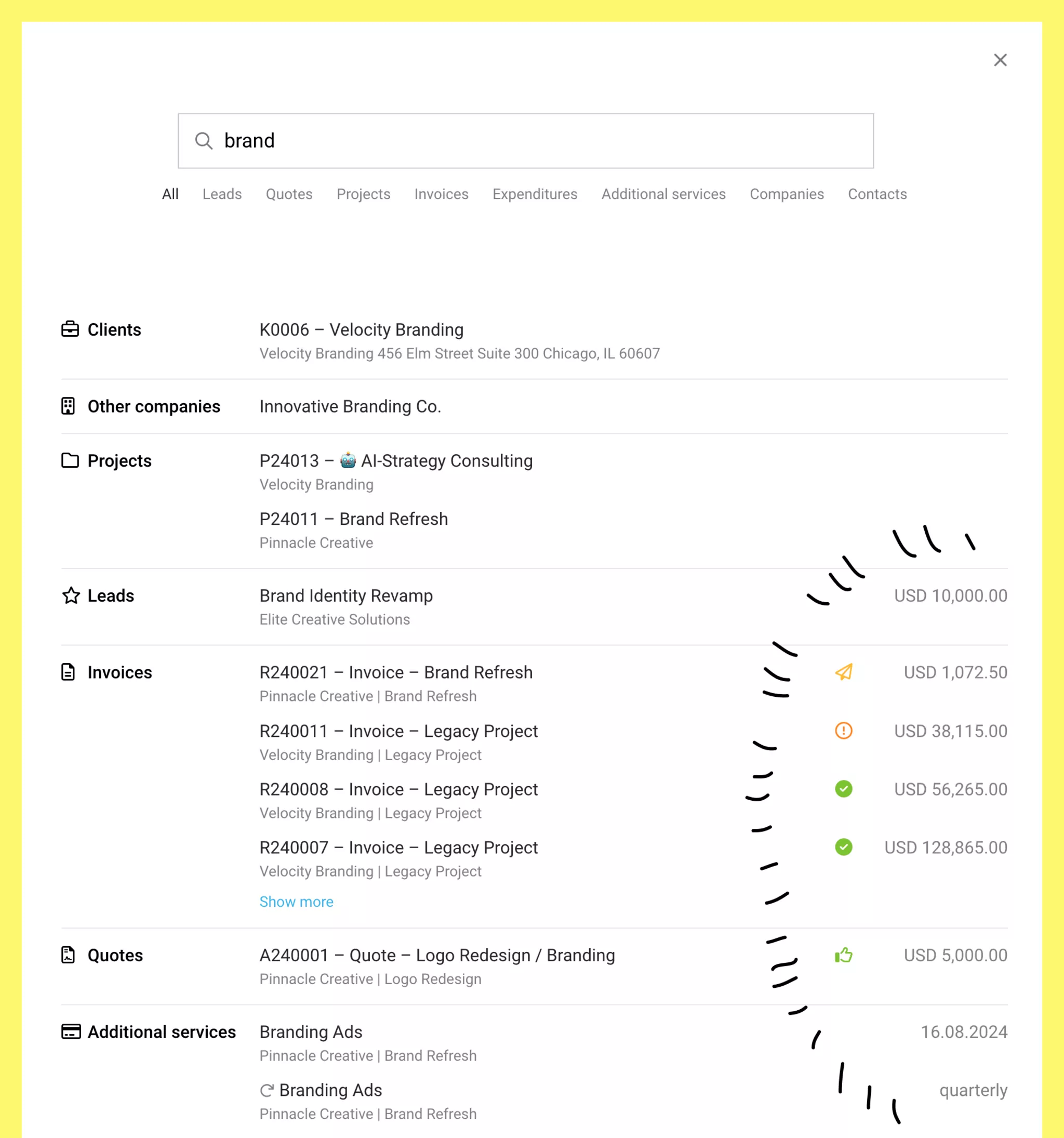 ERP Agency Software MOCO: Global Search with New Features ERP Agency Software MOCO: Global Search with New Features